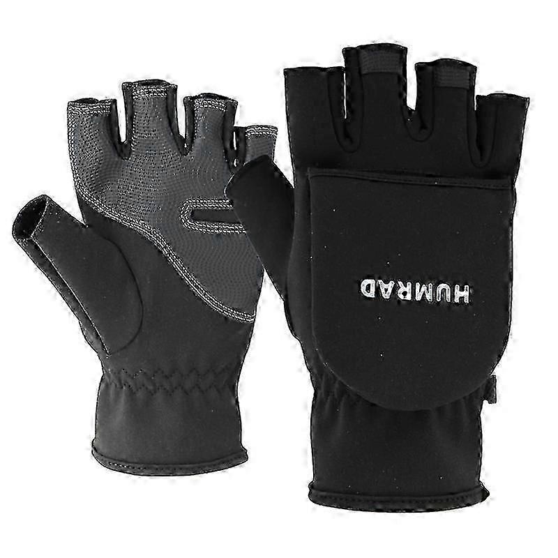 Humrao Half-finger Flip Cover Warm Gloves, Size: L