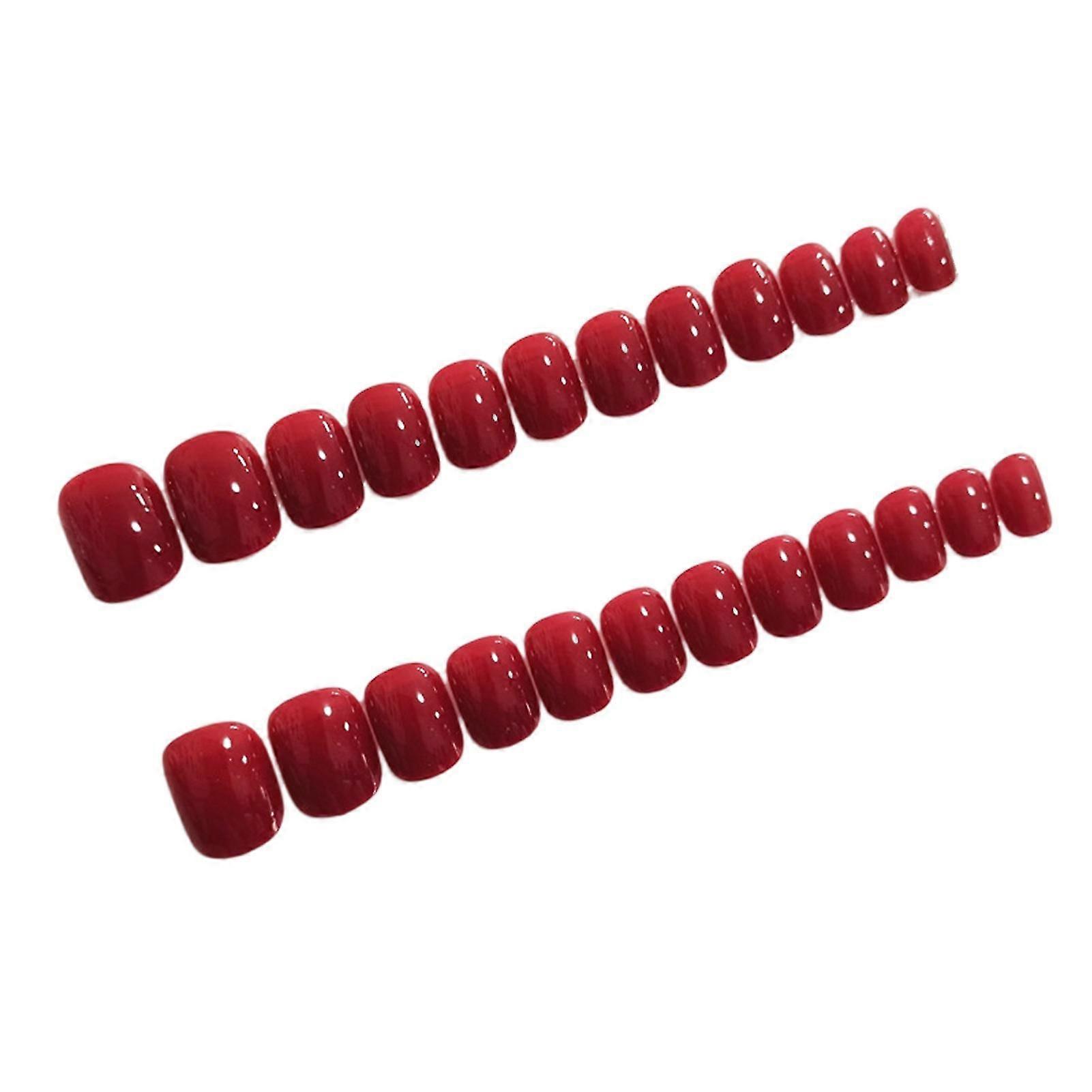 Glossy Wine Red Fake Nails Charming Com  SHEIN Style