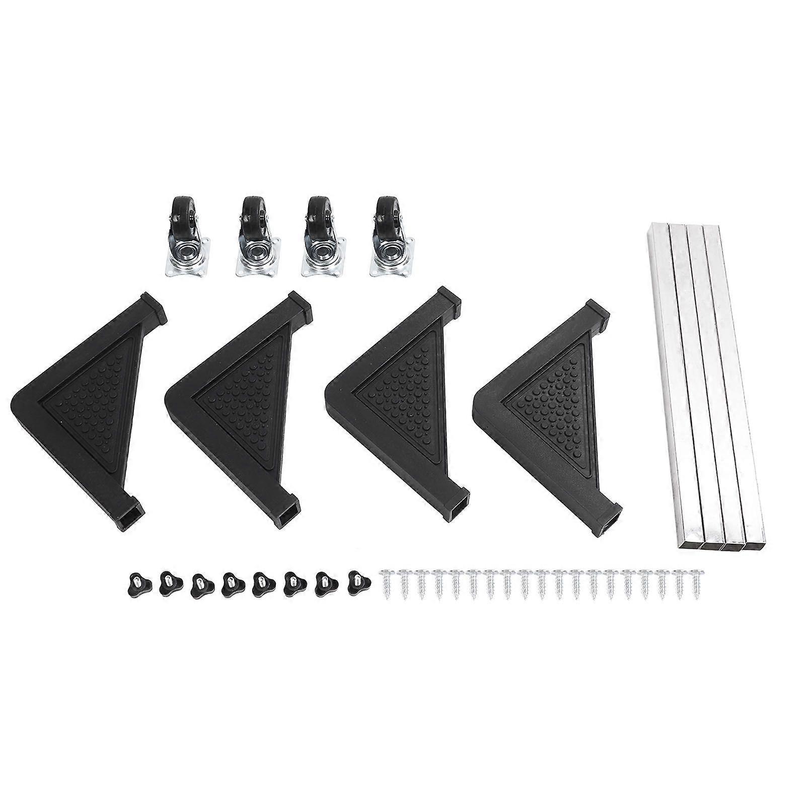 Adjustable Refrigerator Stand with 4 Locking Wheels Reduce Noise Furniture Dolly Mobile Roller for Dryer Washing Machine