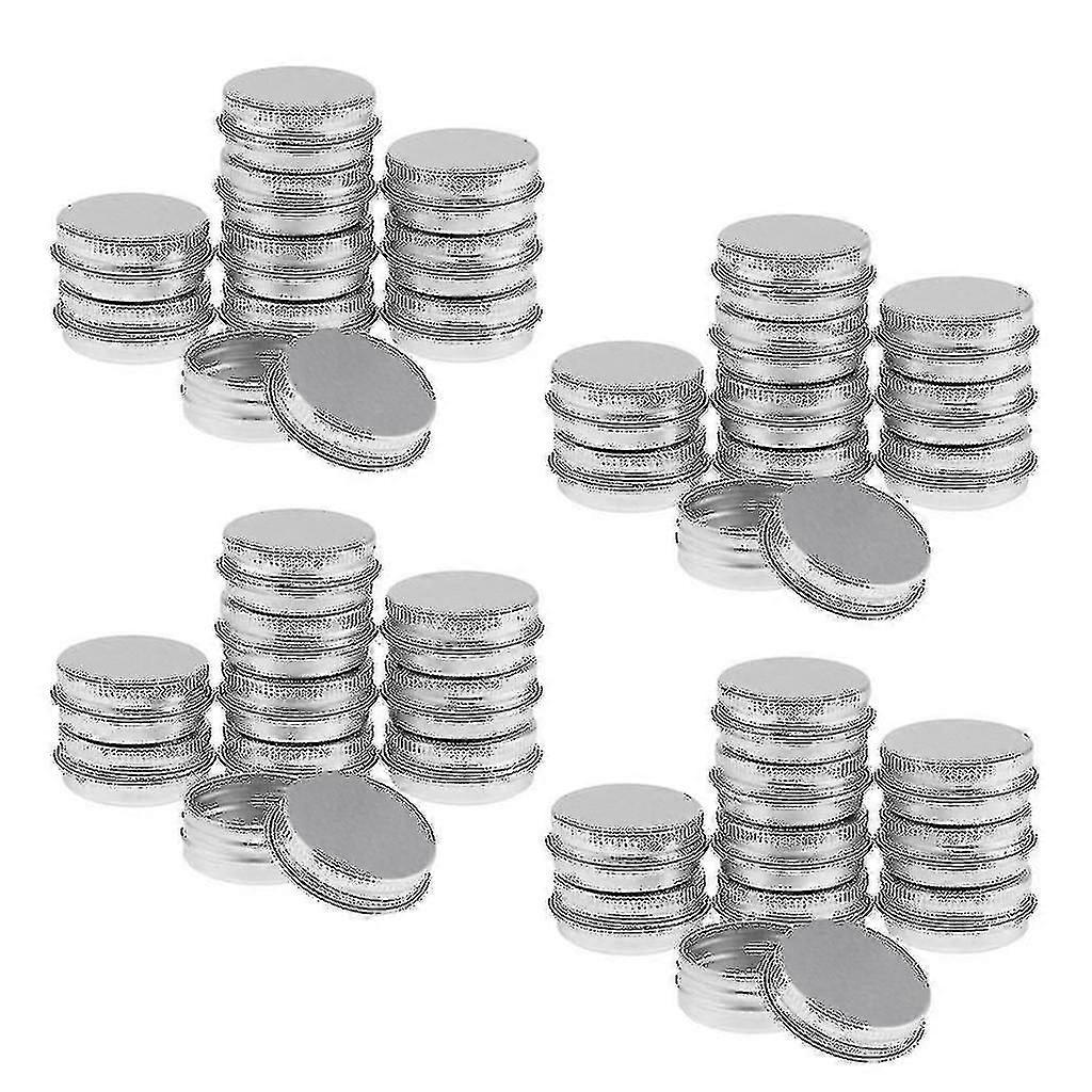 40個15mlシルバー小型アルミニウムRoリップクリームブリキ収納ジャーリップクリーム、リップクリーム、化粧品、ヘアワックスまたはお茶用のネジ蓋付き容器