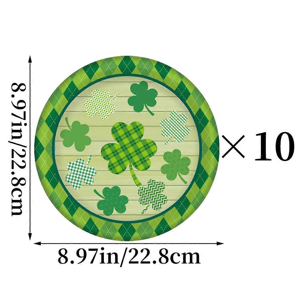 Festival-Ready 9" Irish Clover Paper Plates Bundle