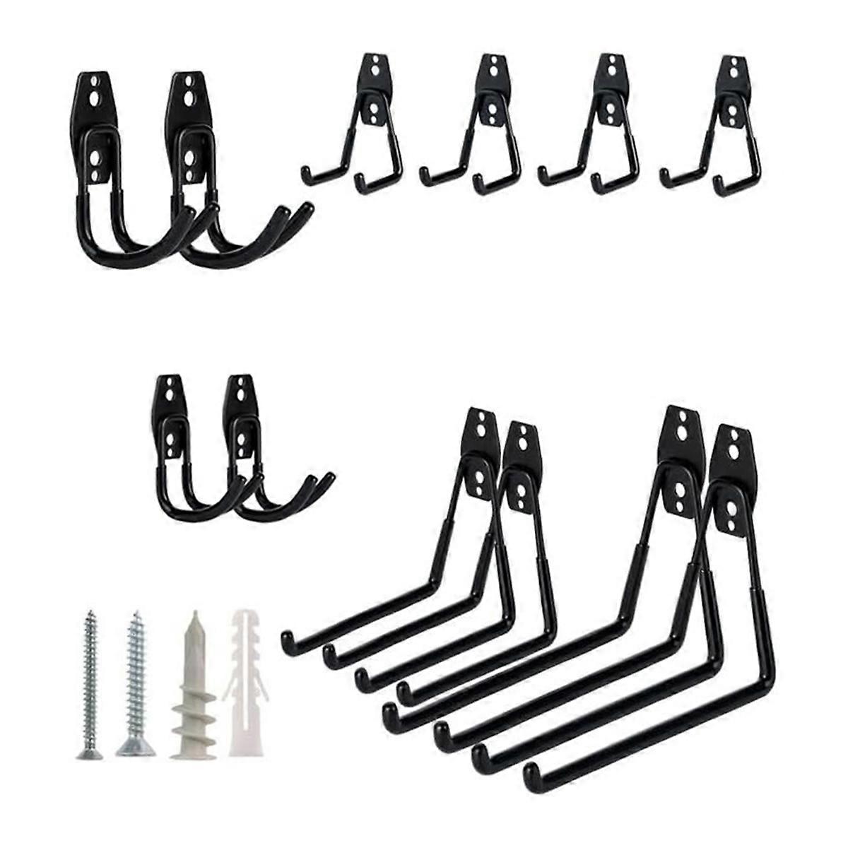 Metallinen seinäkoukku polkupyörän koukkuun, seinälle ripustettava liukumaton säilytyskoukku, sopii tikkaille ja puutarhatyökaluille