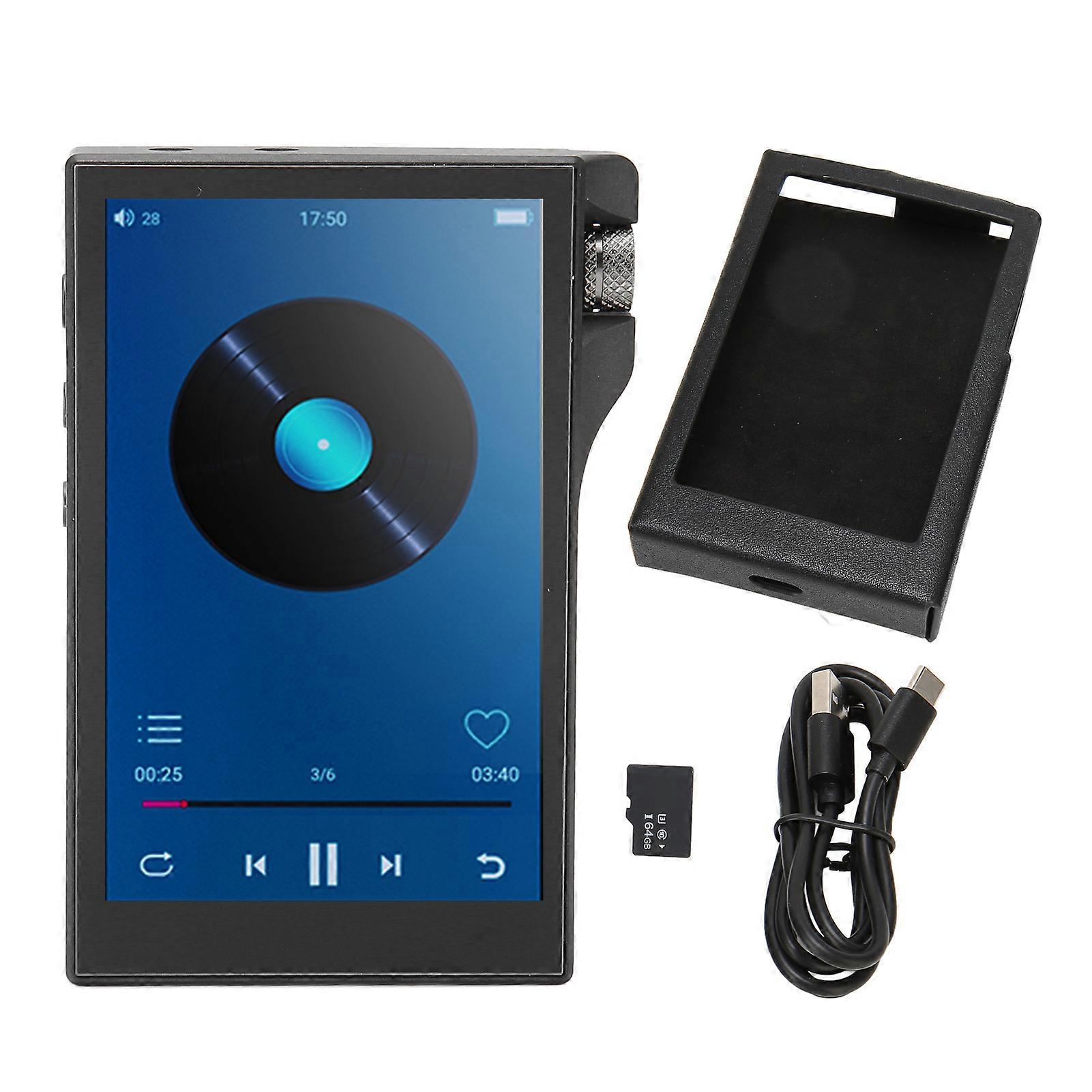 Compact 4 Inch IPS MP3 Player - BT4.0, 16GB RAM, Quad Core CPU, 64GB Storage for High-Quality Audio