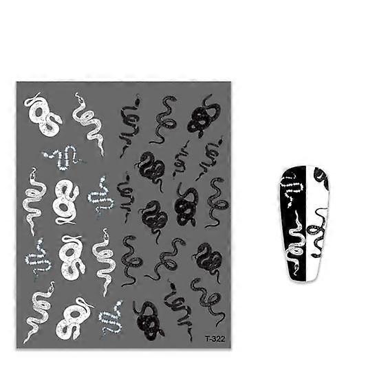 Snake Pattern Waterproof Self-Adhesive Stickers Fingernail Art Decals Decor