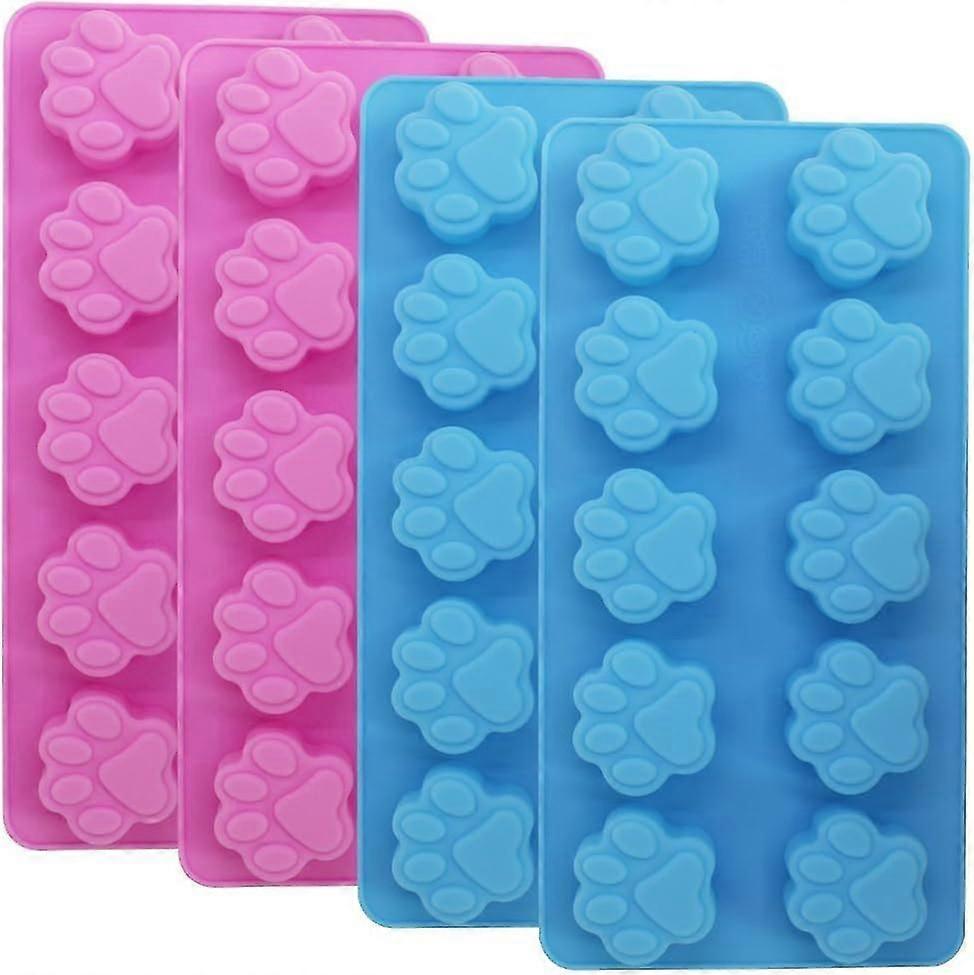 Food Grade Silicone Paw Print Mold - Reusable Set Of 4 Packs - DogAnimal Paw Ice Candy Chocolate Baking Mold
