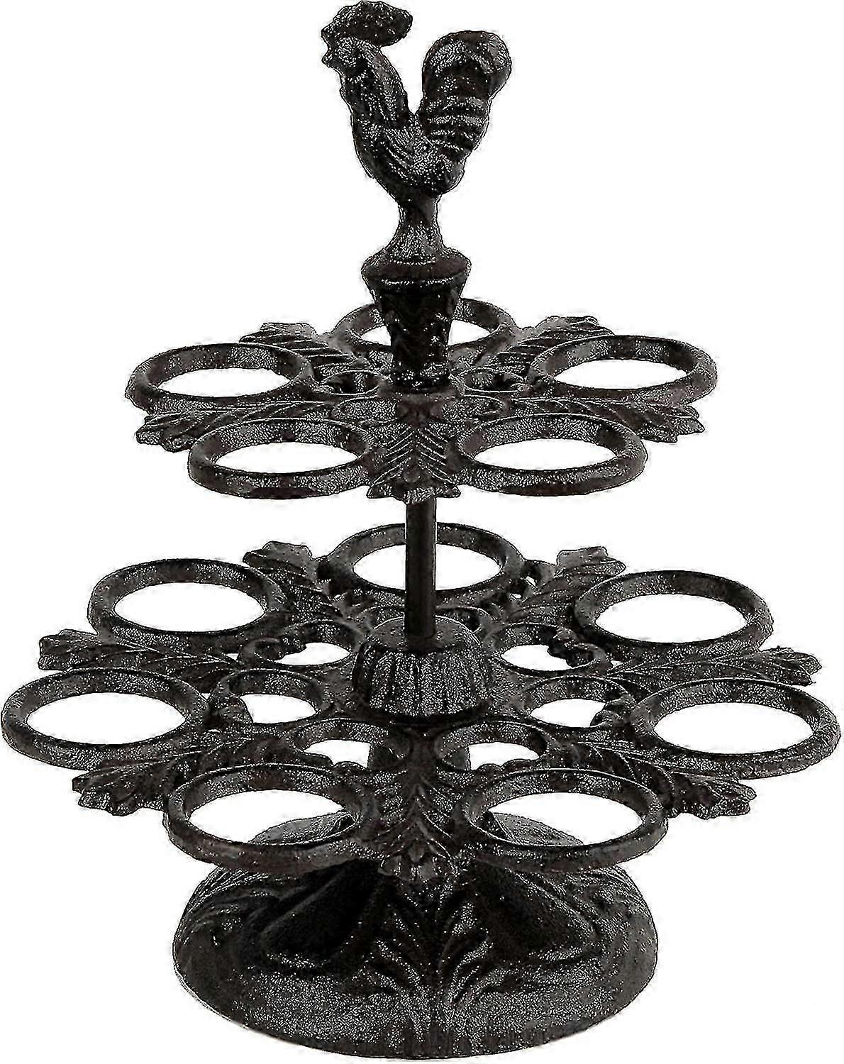 Antique Egg Rack Fer à œufs Egg Rack Male Egg Tray 12 œufs frais Fonte Double Egg Rack