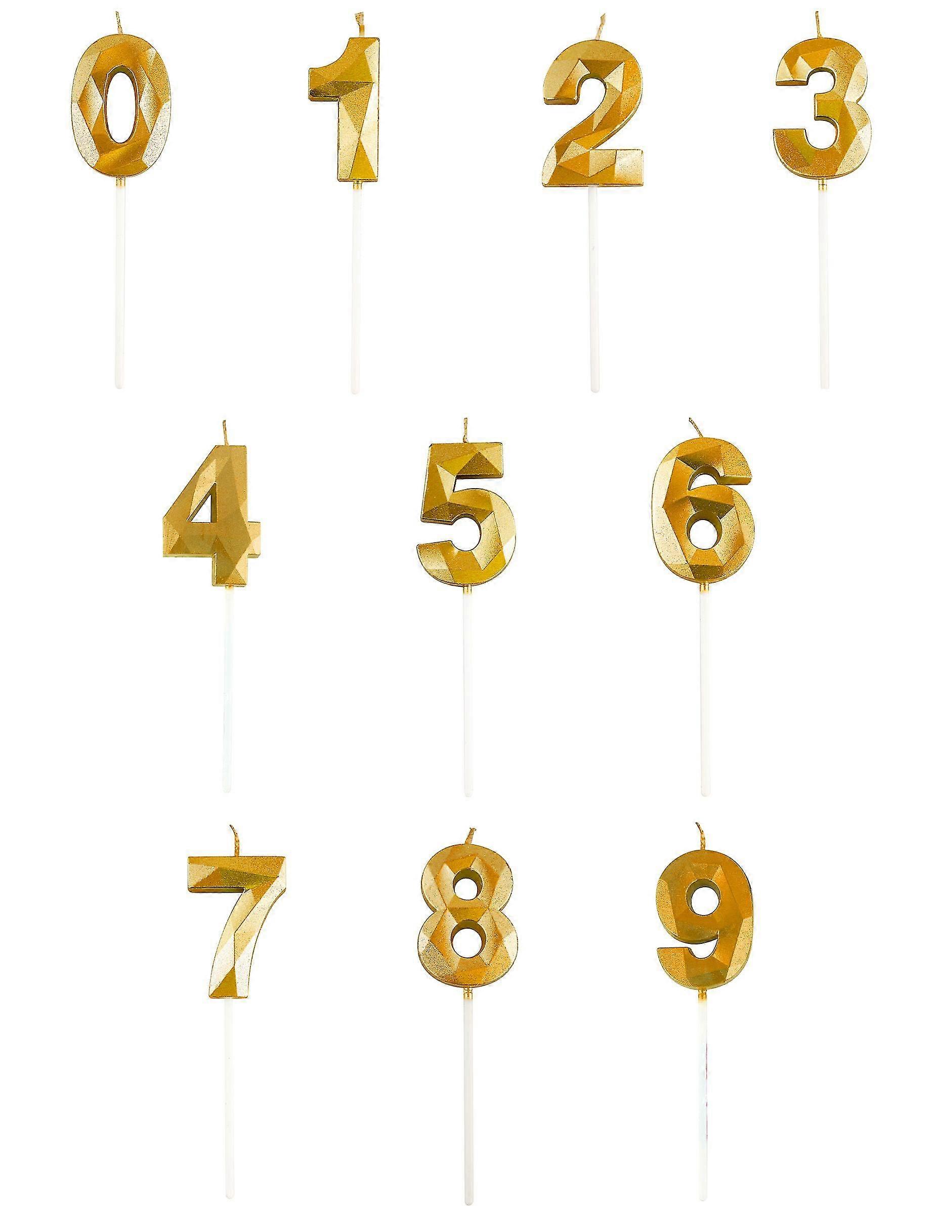 Bougie chiffre dore effet diamant 5 cm