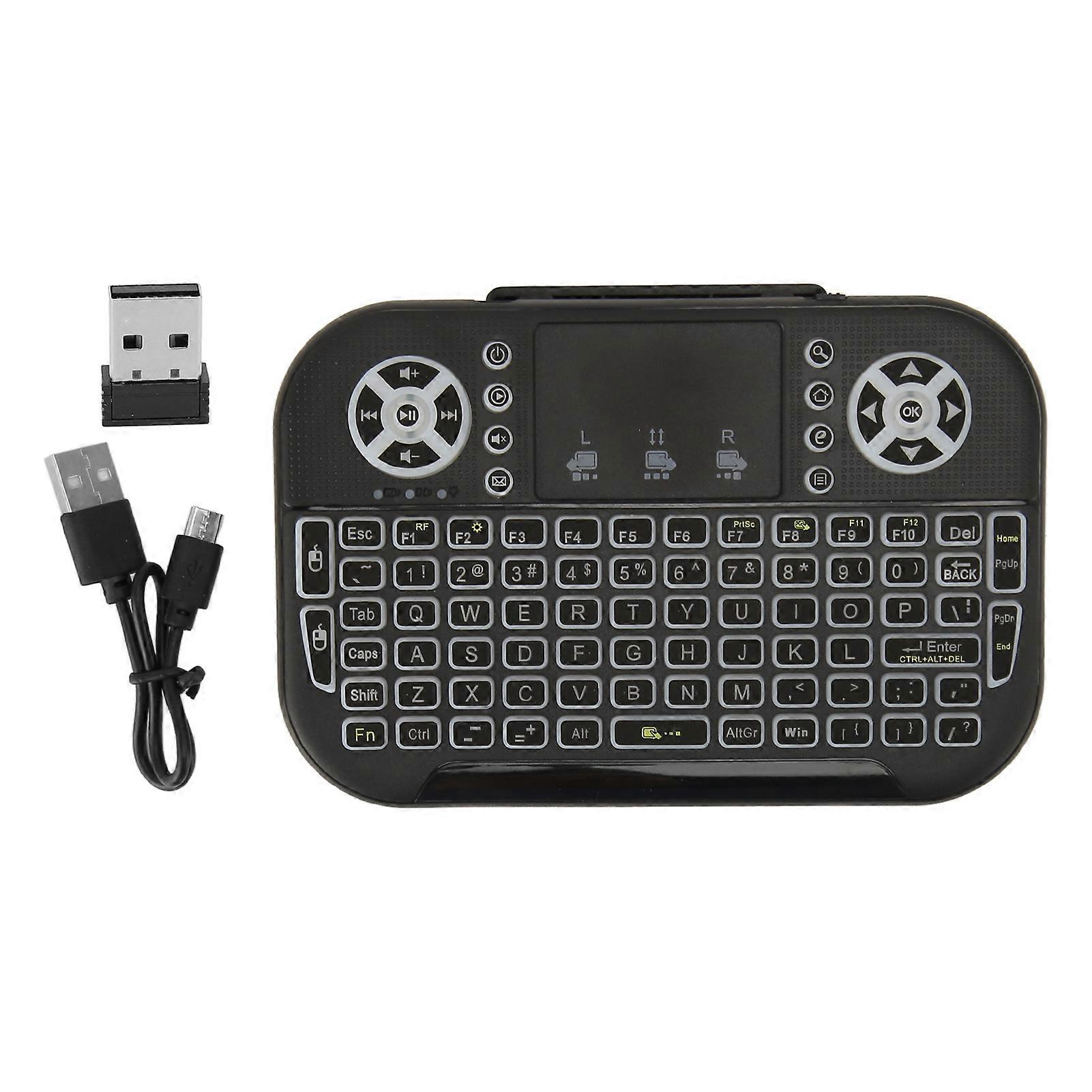 2.4GHz Mini Wireless Bluetooth Keyboard with Touchpad Backlit Portable Remote Control