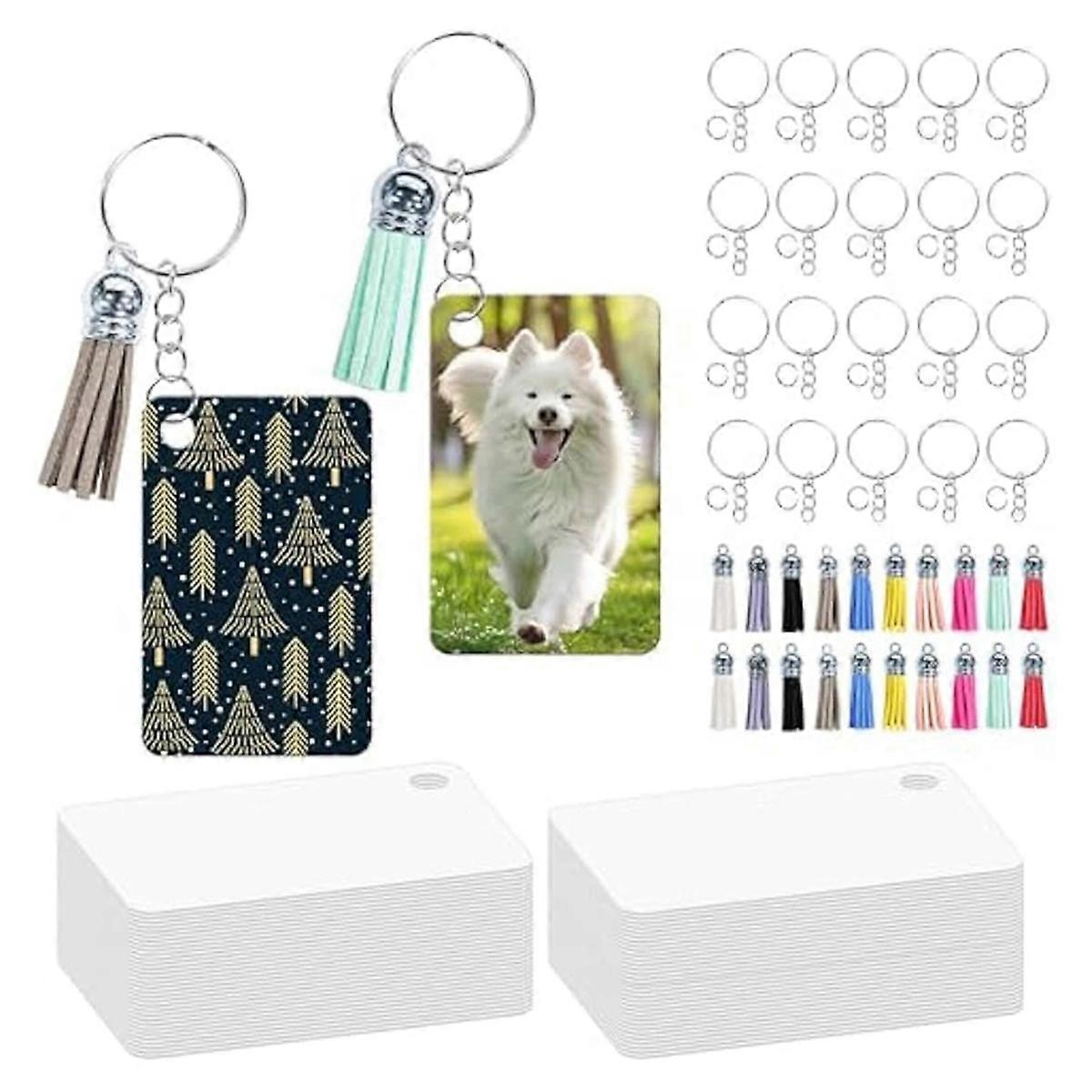 160Pcs Aluminum Rectangle Sublimation Keychain Blanks ,Double Sided Sublimation Blanks,Sublimation