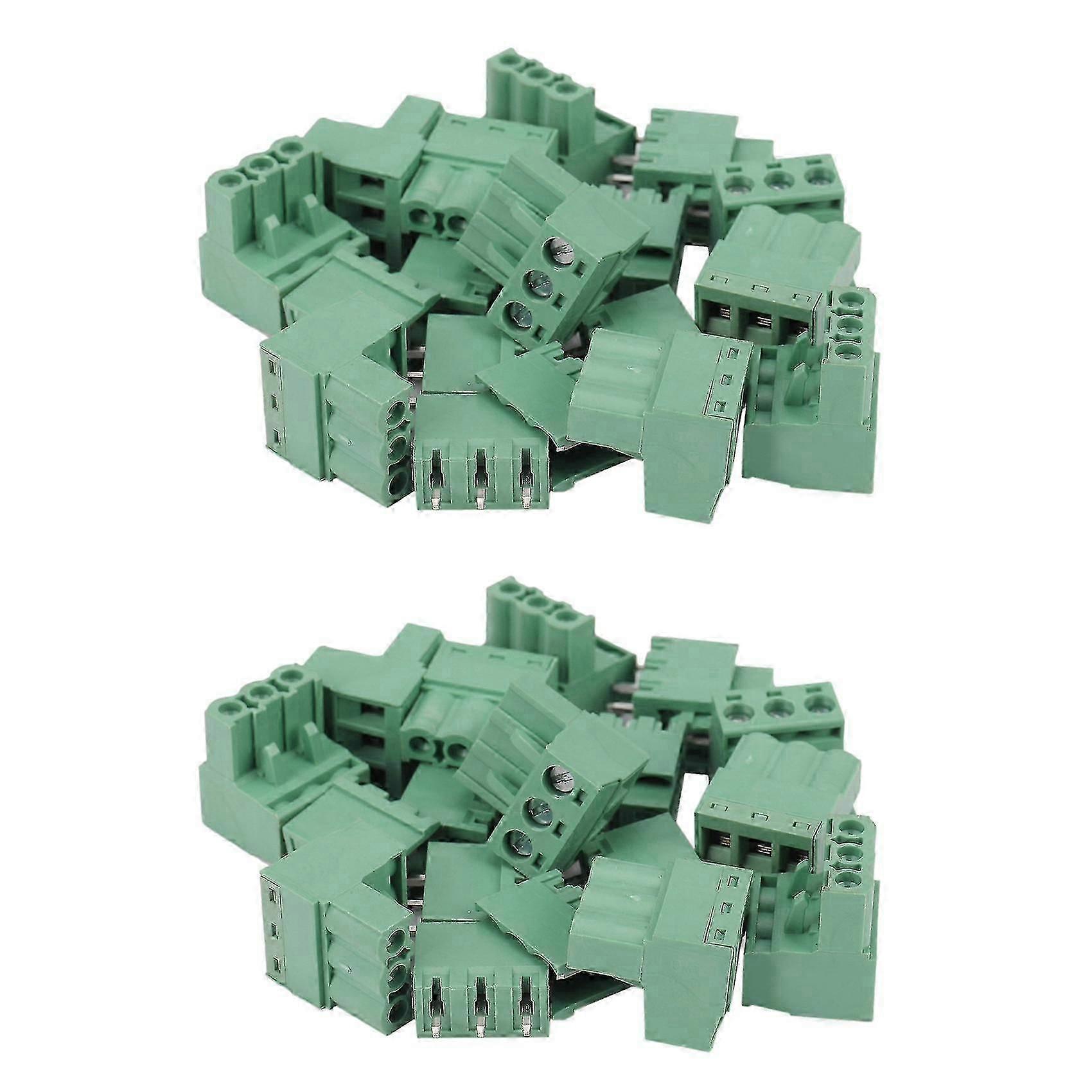 10pcs 3pin Plug-in Screw Pcb Terminal Block Connector Right Angle