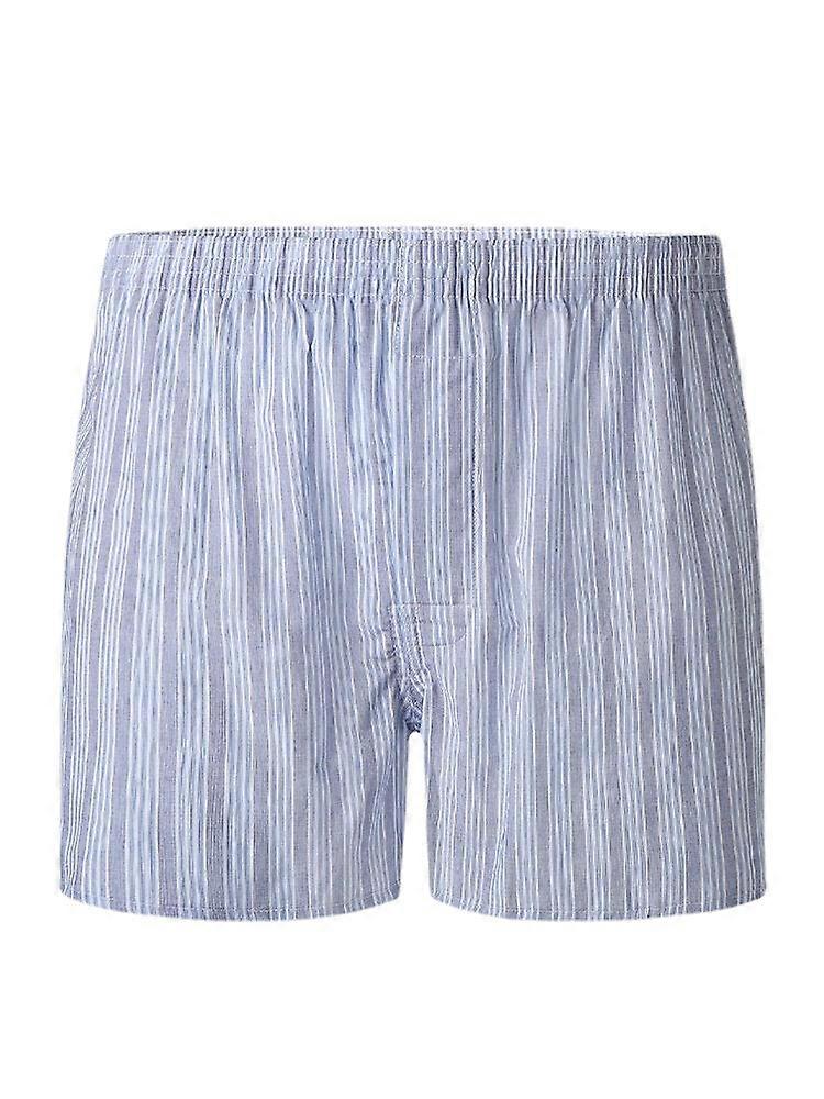 Hommes 100% Coton Coloré Rayé Imprimé Ample Coupe Élastique Taille Respirant Boxers À La Maison