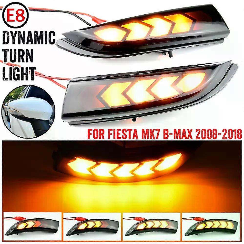 For Ford Fiesta Mk7 2008-2017 Dynamic Turn Signal Light LED Side Rearview Mirror Sequential Indicator