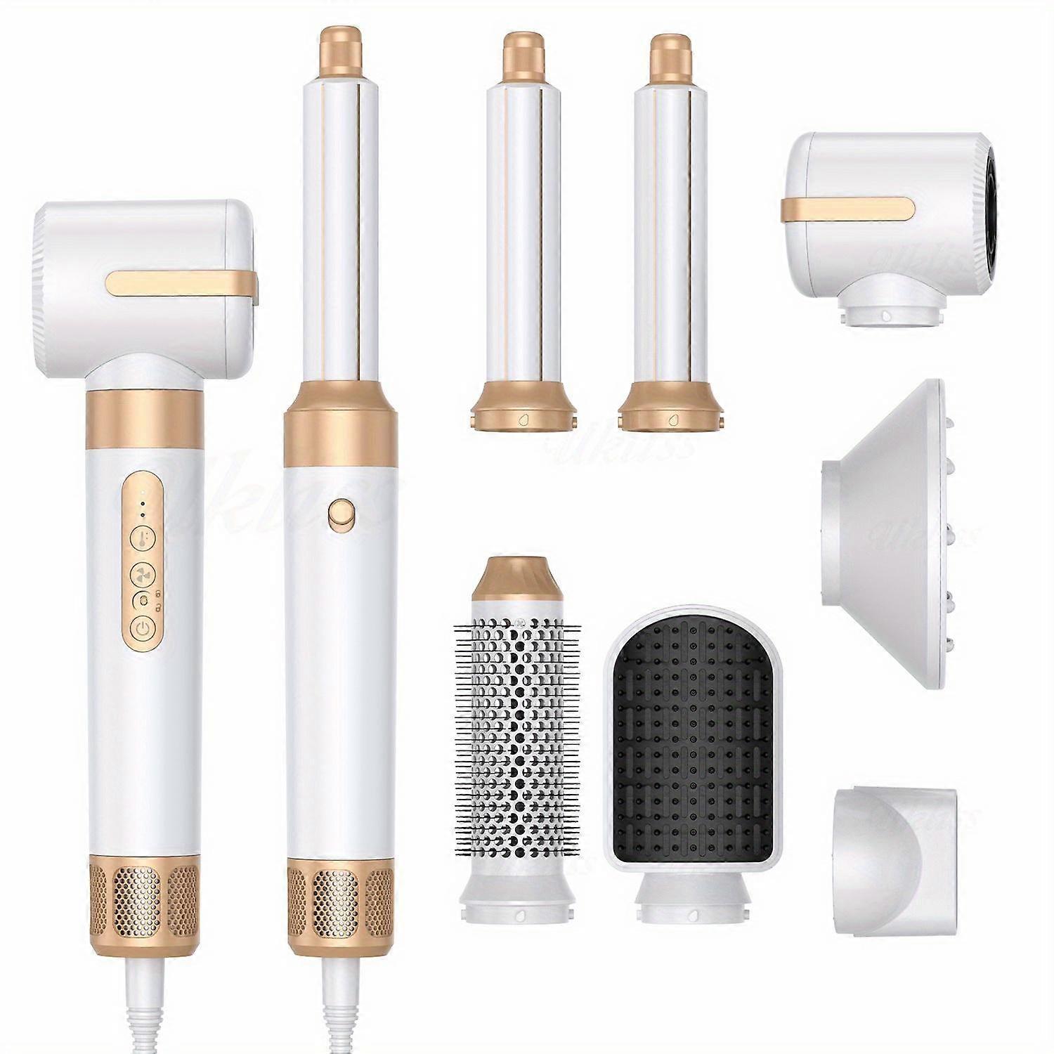 7 In 1 Hot Air Brush, Detachable Hair Dryer Brush,Powerful Hair Blow Dryer With Diffuser,Air Curler Wand,Hair Dryer Brush Set,Hair Straightener Brush