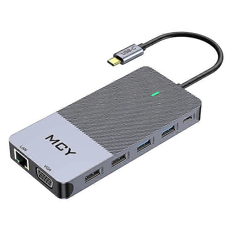 MCY UH12-2-B 12-in-1 Type-C Docking Station Multi-Function Portable Hub Adapter for Laptops, PC, Tablets