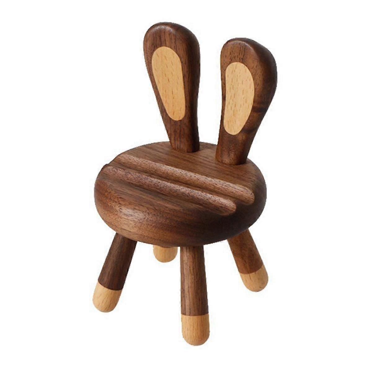 Cute Rabbitdesktop Phone Stand-Solid Wood Ipadstand, Adjustable Phone and Tablet Stand