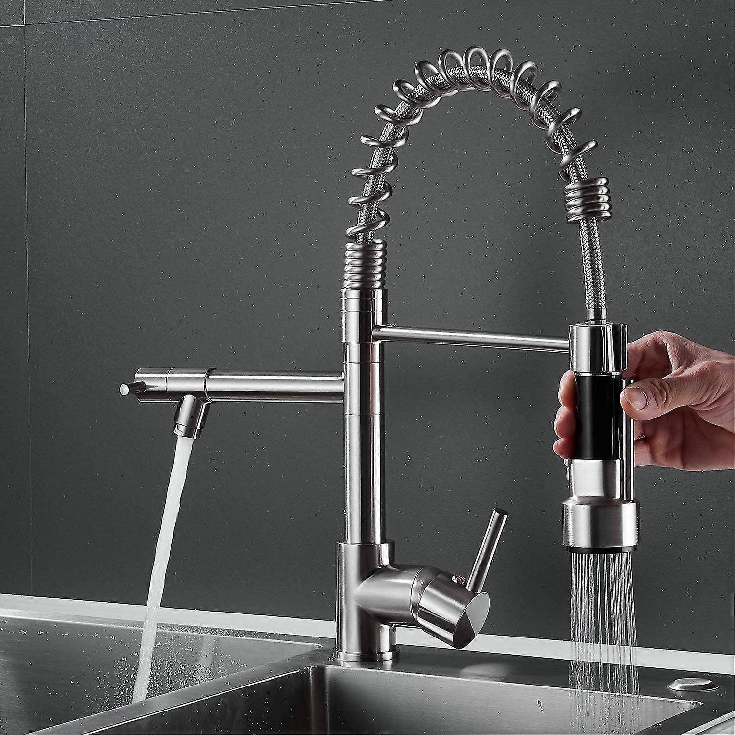 Pull Down Sprayer, Rotating Spout