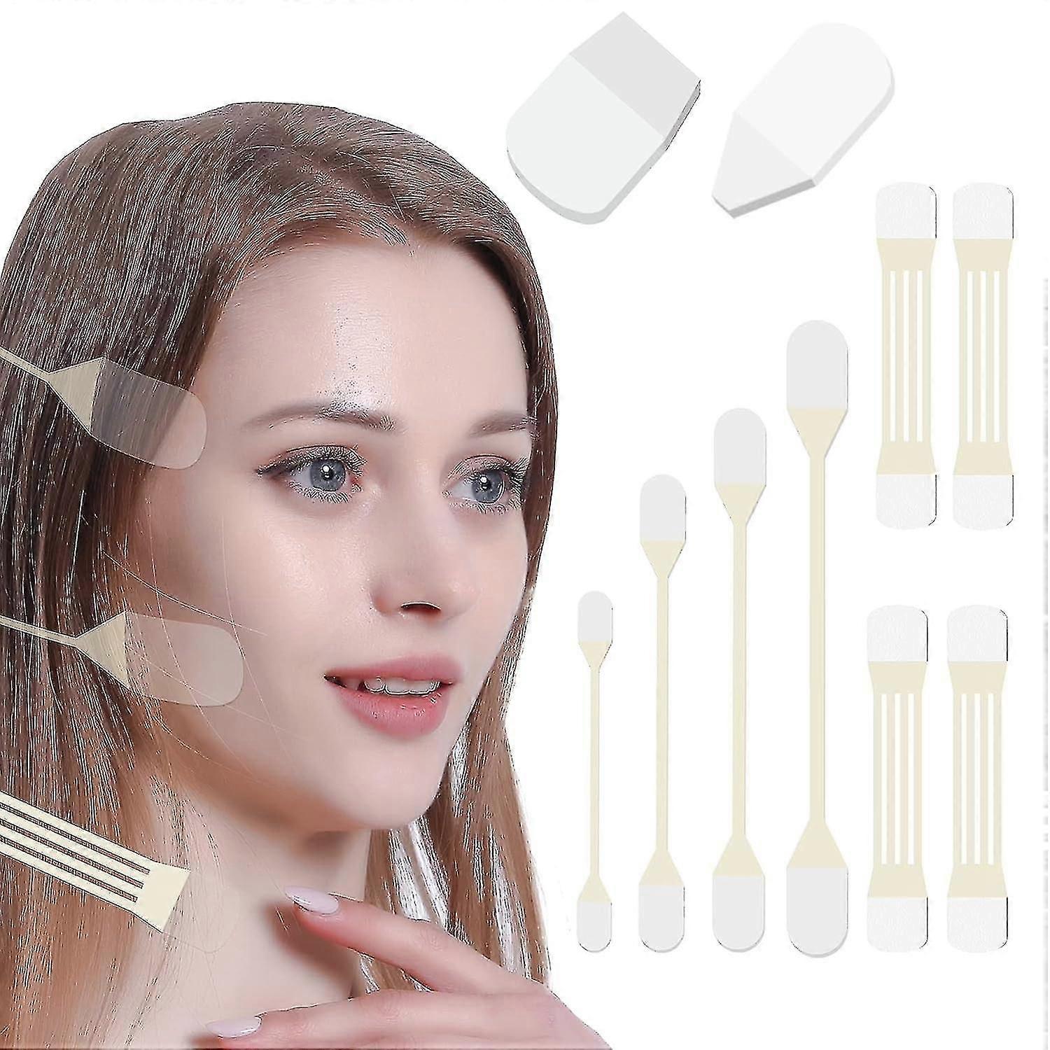 סרט הרמת צוואר לפנים, מדבקות הרמת צוואר מזויפות מיידיות דבק צוואר טלאי מתיחת פנים כלים עבור E