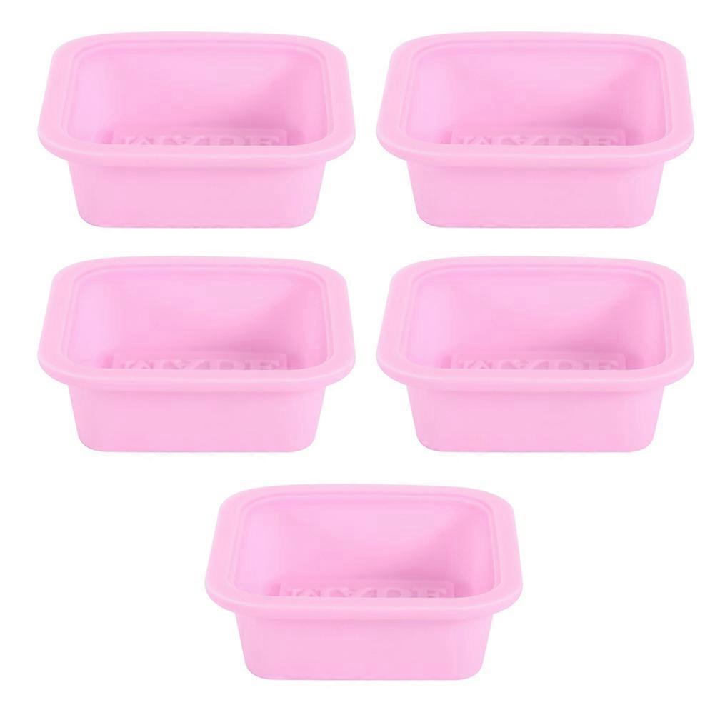 5 Pcs Square Silicone Cake Mold Set - Pink Handmade Baking Molds for DIY Cakes, Kitchen Pastry Tools, Flexible and Durable