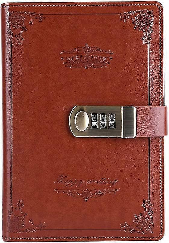 Vintage Notebook Password With Lock Diary Book  Password Diary Handbook Notepad Gift