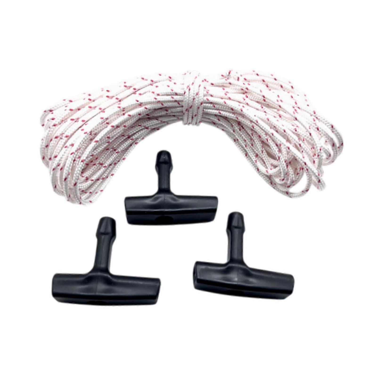 3Pcs Starter Handles with Pull Cord Universal for Mower Chainsaws Generators