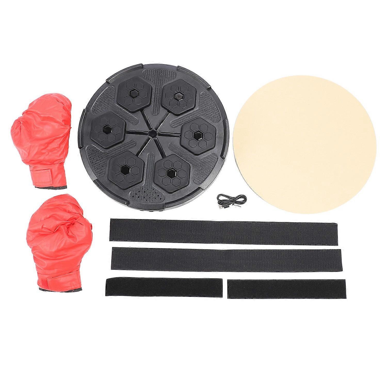 Music Boxing Machine Wall Mounted Bluetooth Smart Punching Target with Cool Lighting for Daily Exerc