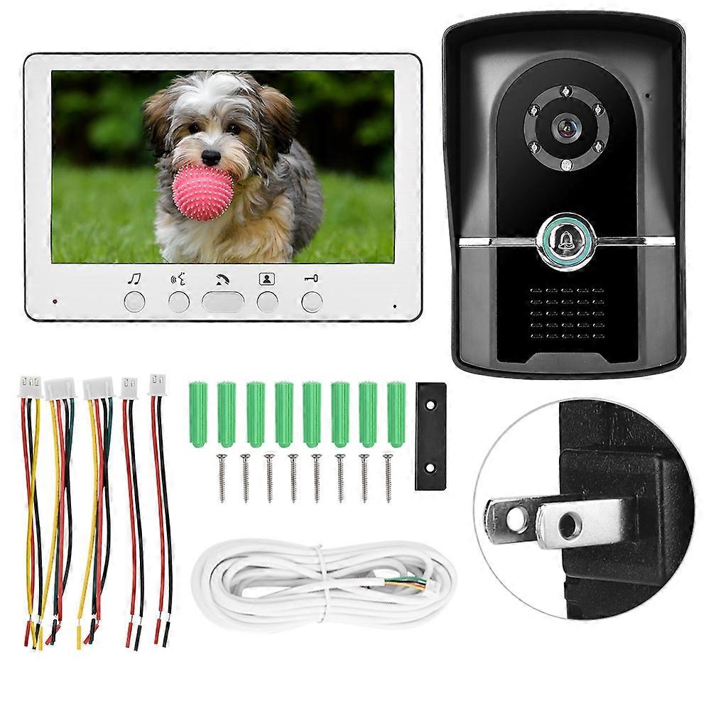 7in TFT LCD Wired Video Door Phone Intercom System with IR Night Vision Doorbell for Home Security and Communication