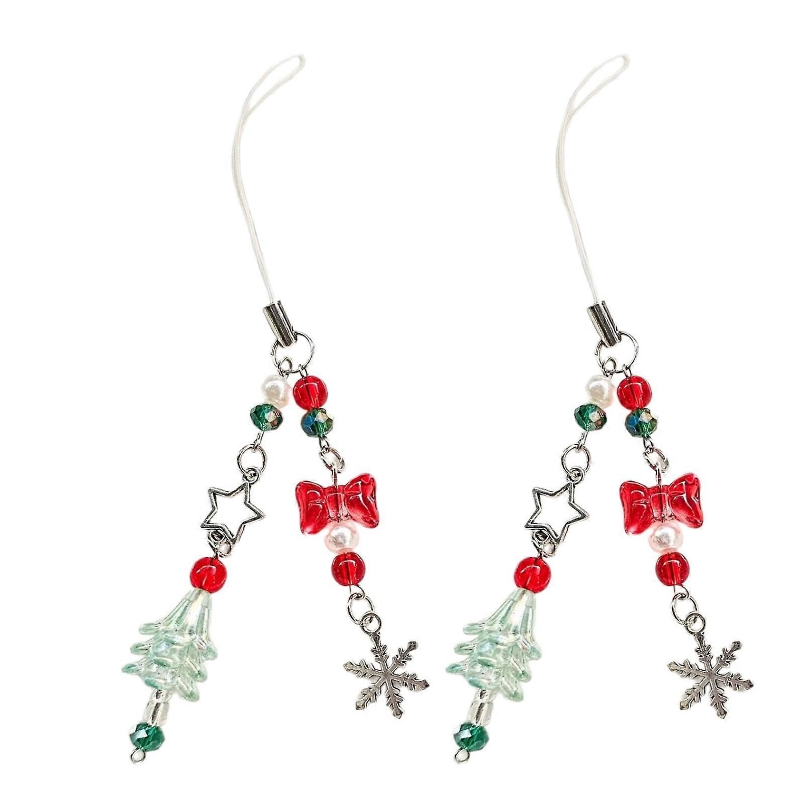 Charm Snowflake Tree Ornament Keychain Sturdy Alloy Craftsmanship Accessory for Seasonal Decoration Enthusiasts