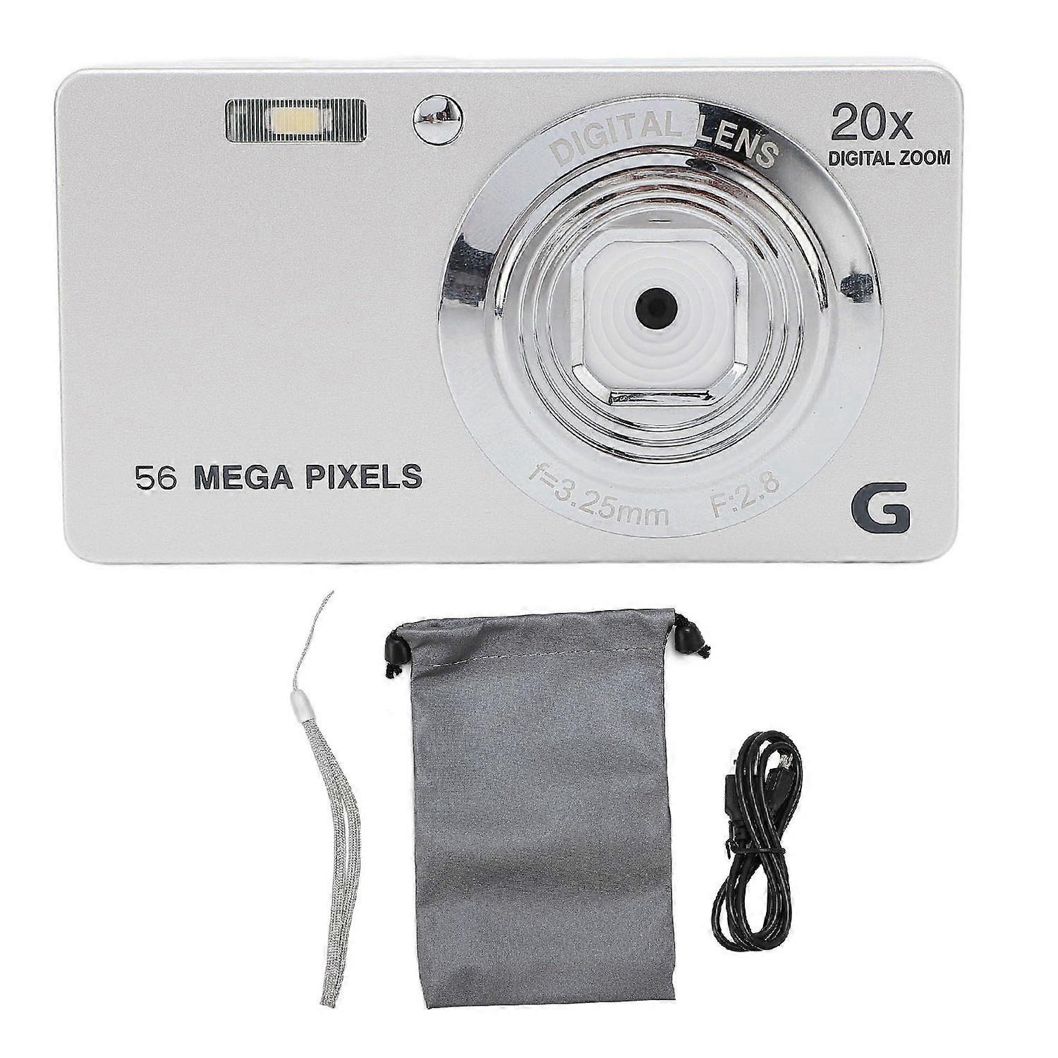 Digital Camera with Fill Light 20 Filters Speaker 2.7inch IPS Color Screen 4K 56MP 20X Zoom Anti Sha