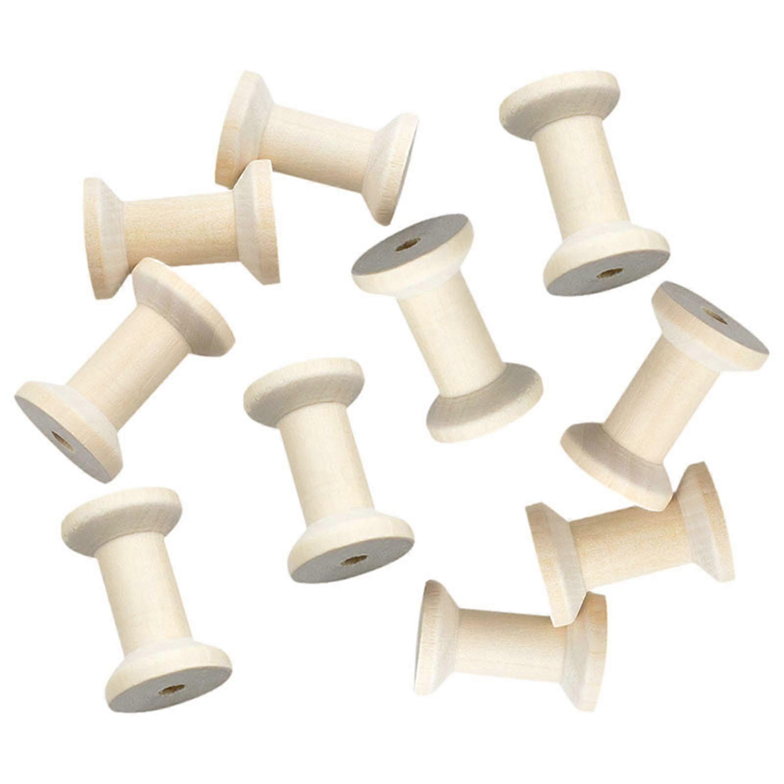 10 Pieces Thread Spools Wooden Bobbins Empty Small 2 inch Wood Spools for Crafts