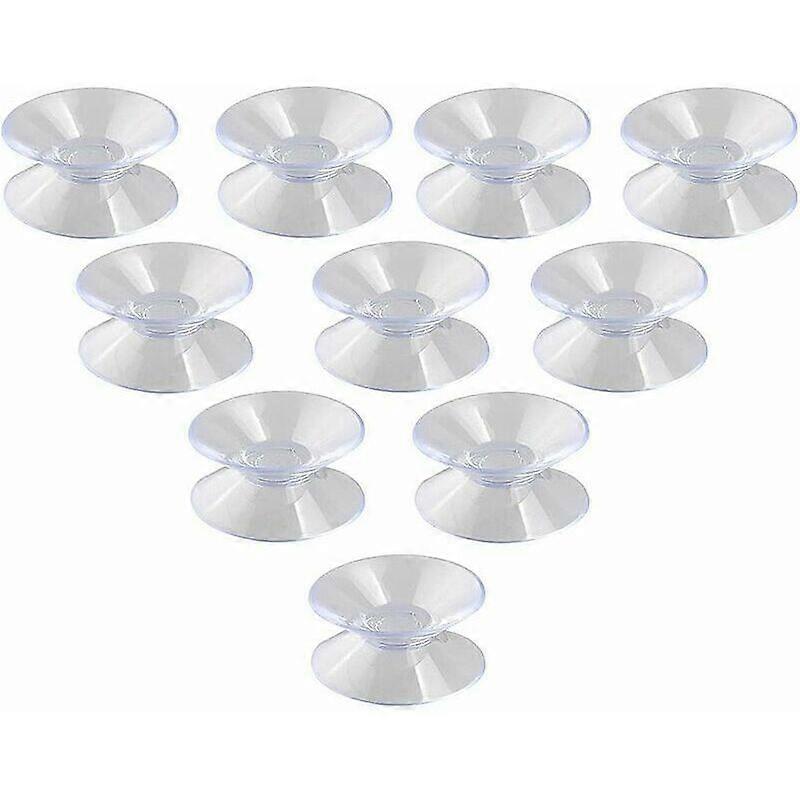 Pack of 10 Double Sided PVC Suction Cups for Glass and Plastic 30 mm