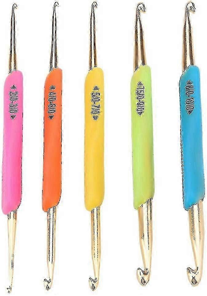 Crochet Hooks Set, Double Crochet Hooks Ergonomic Handle Knitting Needles Set