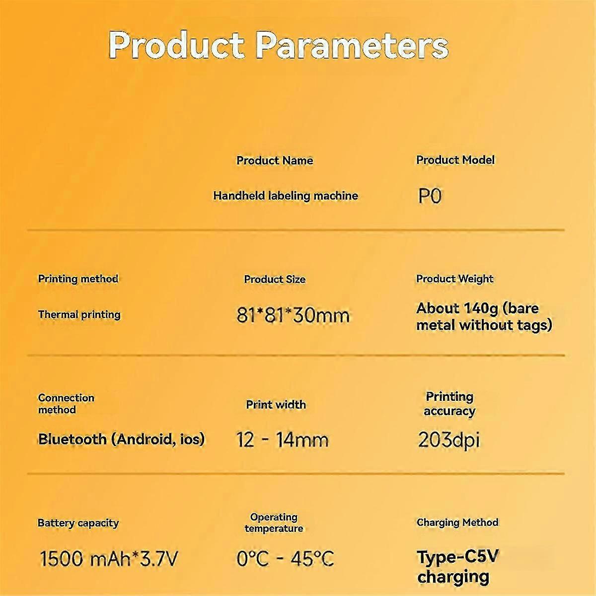 Portable Mini Printer Thermal Label Printer Self-Adhesive Sticker Labels Printer Pocket Handheld Ba