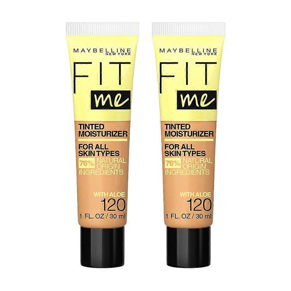 2 x Maybelline Fit Me Tinted Moisturiser With Aloe 30ml - 120