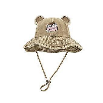 Funny Bear Ear Fisherman Hat for Outdoor Activity Breathable Distressed Floppy Hat All Matching Bucket Hat for Women  Pink