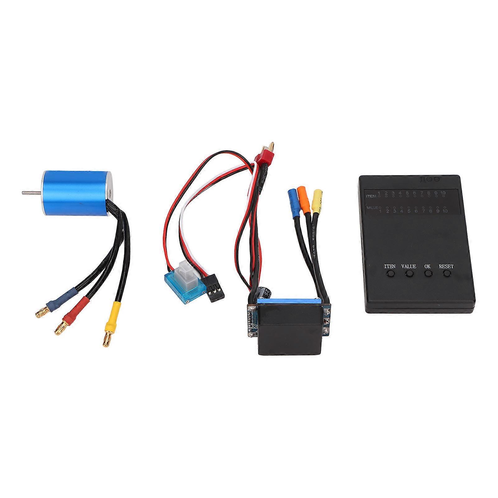 2435 3300KV Brushless Motor 25A Brushless ESC Programming Card Combo Set for 1/16 1/18 Remote Control Car 