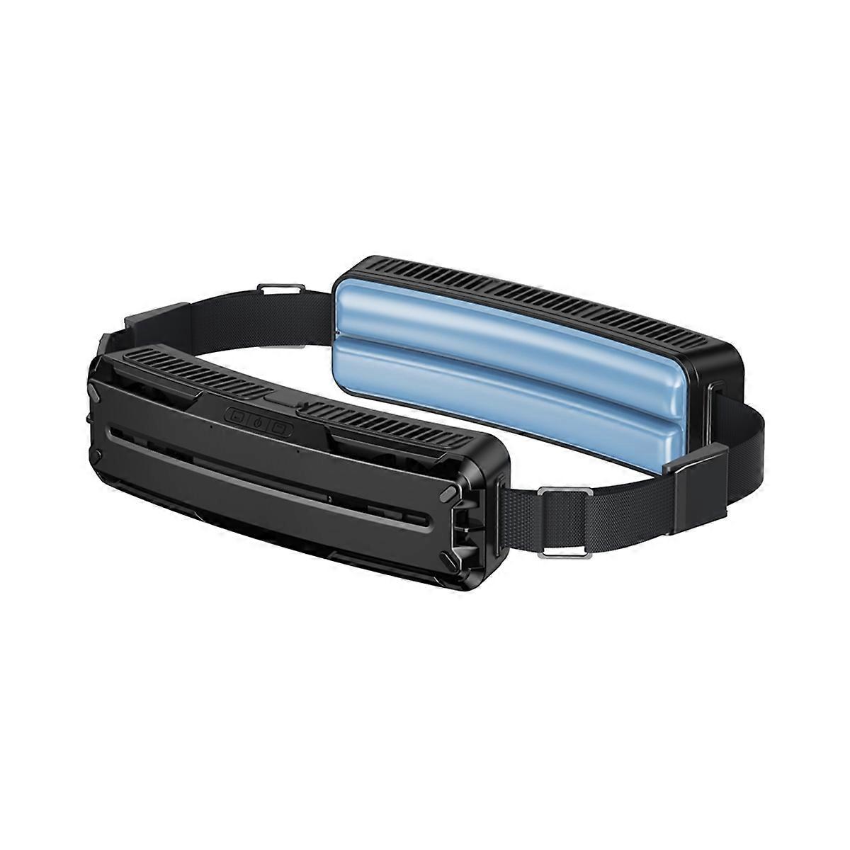Ice Waist Belt Fan USB Rechargeable Cooling Fan for Running Black