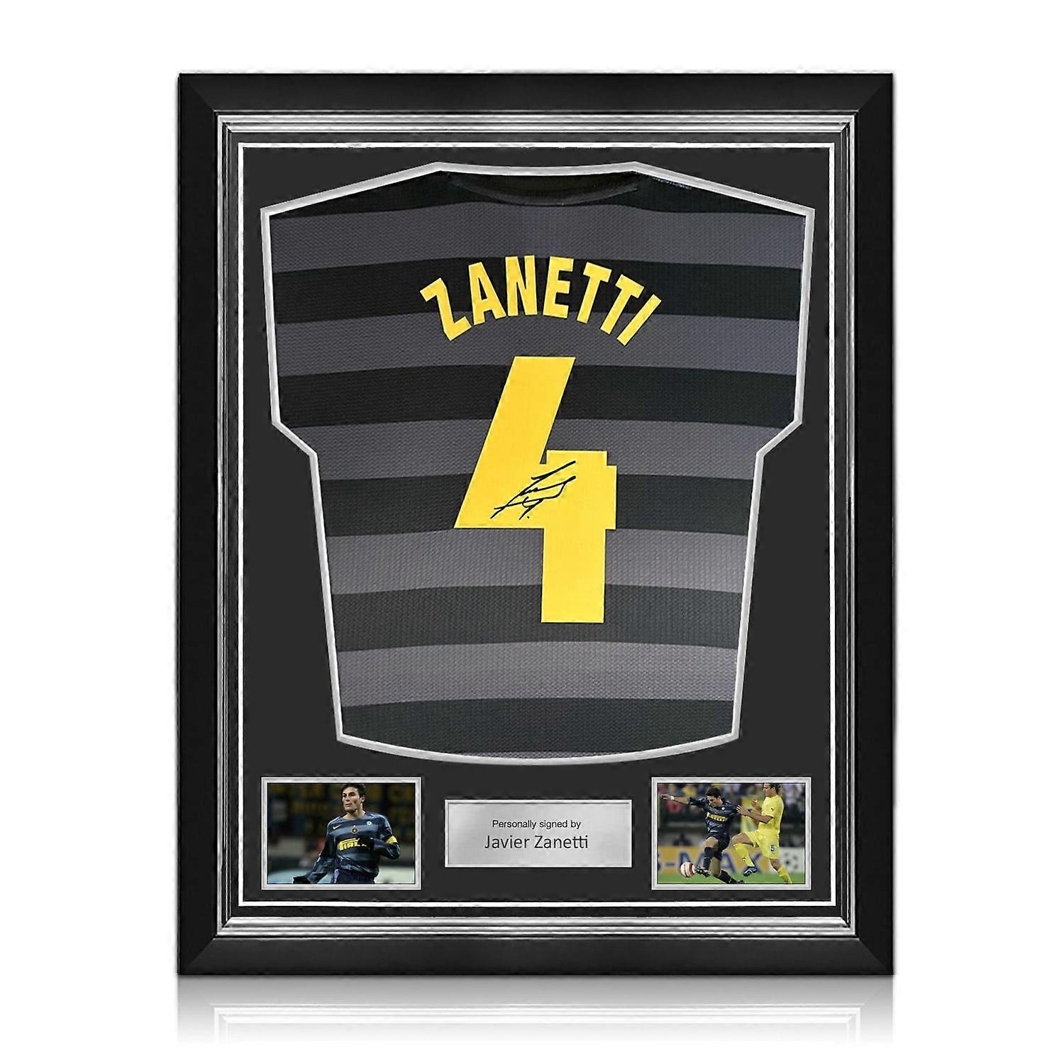 哈维尔·萨内蒂 (Javier Zanetti) 签下国际米兰 1998 年欧洲联盟杯决赛球衣。高级框架