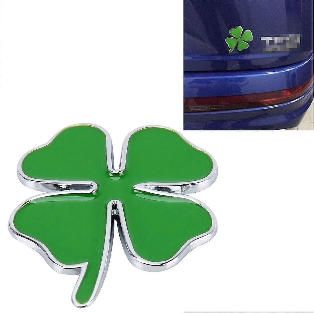Four Leaf Clover Herb Luck Symbol Badge Emblem Labeling Sticker Styling Car Dashboard Decoration, Size: 4*3.3cm