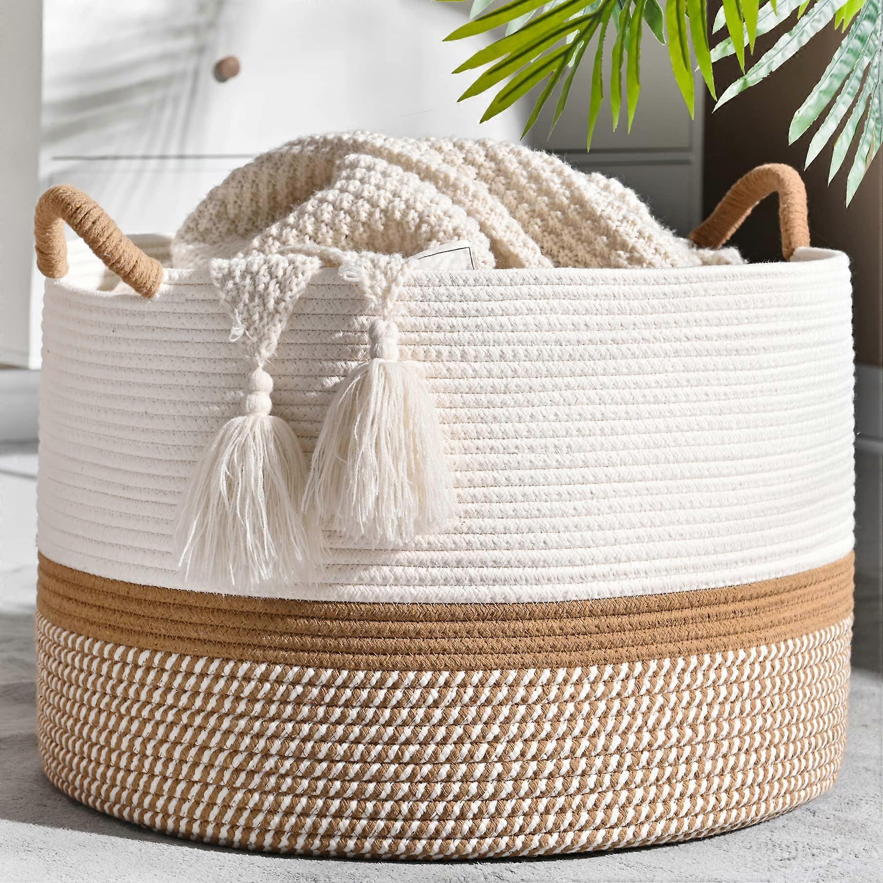 Large Blanket Storage Basket 20" x 13"