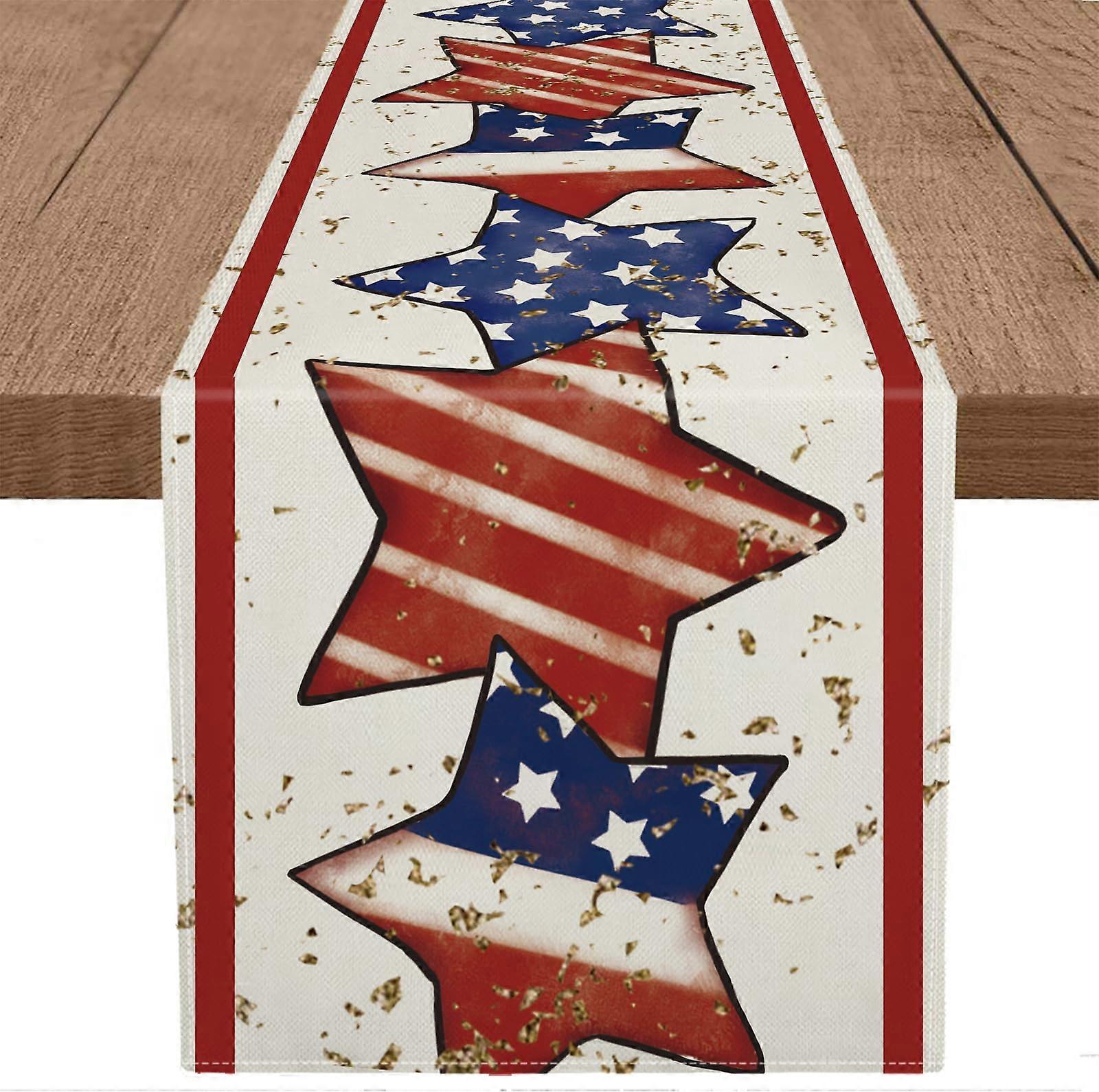 Patriotic Table Runner for Independence Day 13x120 Inch
