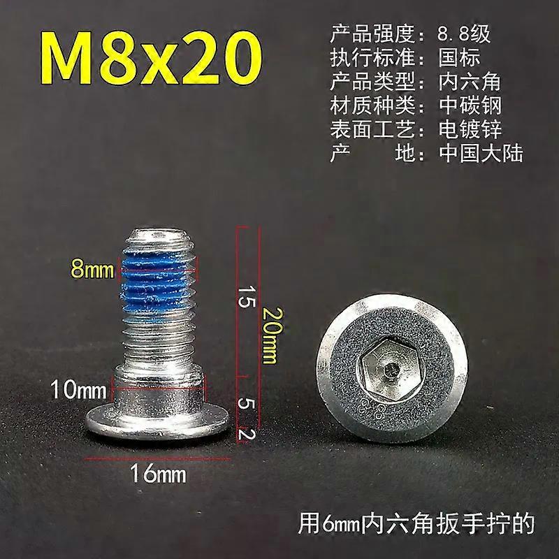 For M8 Modified Brake Disc 8mm Bolt Screw Fixed Flat Inner Hexagon for Electric Motorcycle