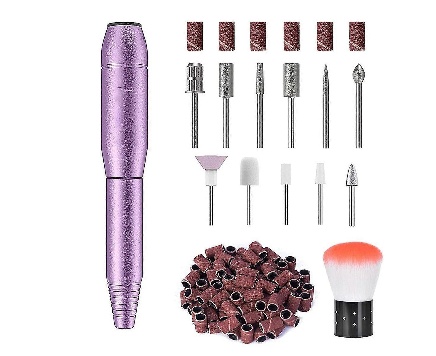 Rechargeable Portable Electric Nail Drill Kit - Multi-Functional, Adjustable Speed, Low Noise, 11 Bits & 35 Straps