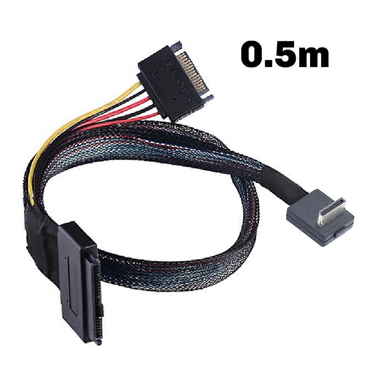 PCIE Oculink SFF-8611 4I 90 Degrees to U.2 SAS SFF Adapter Cable 0.5M
