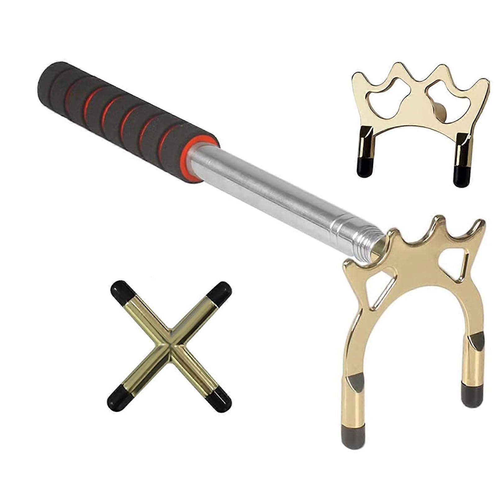 Billiards Bridge Adjustable Stainless Steel Cue Support with 3 Interchangeable Heads for Precision Pool Playing