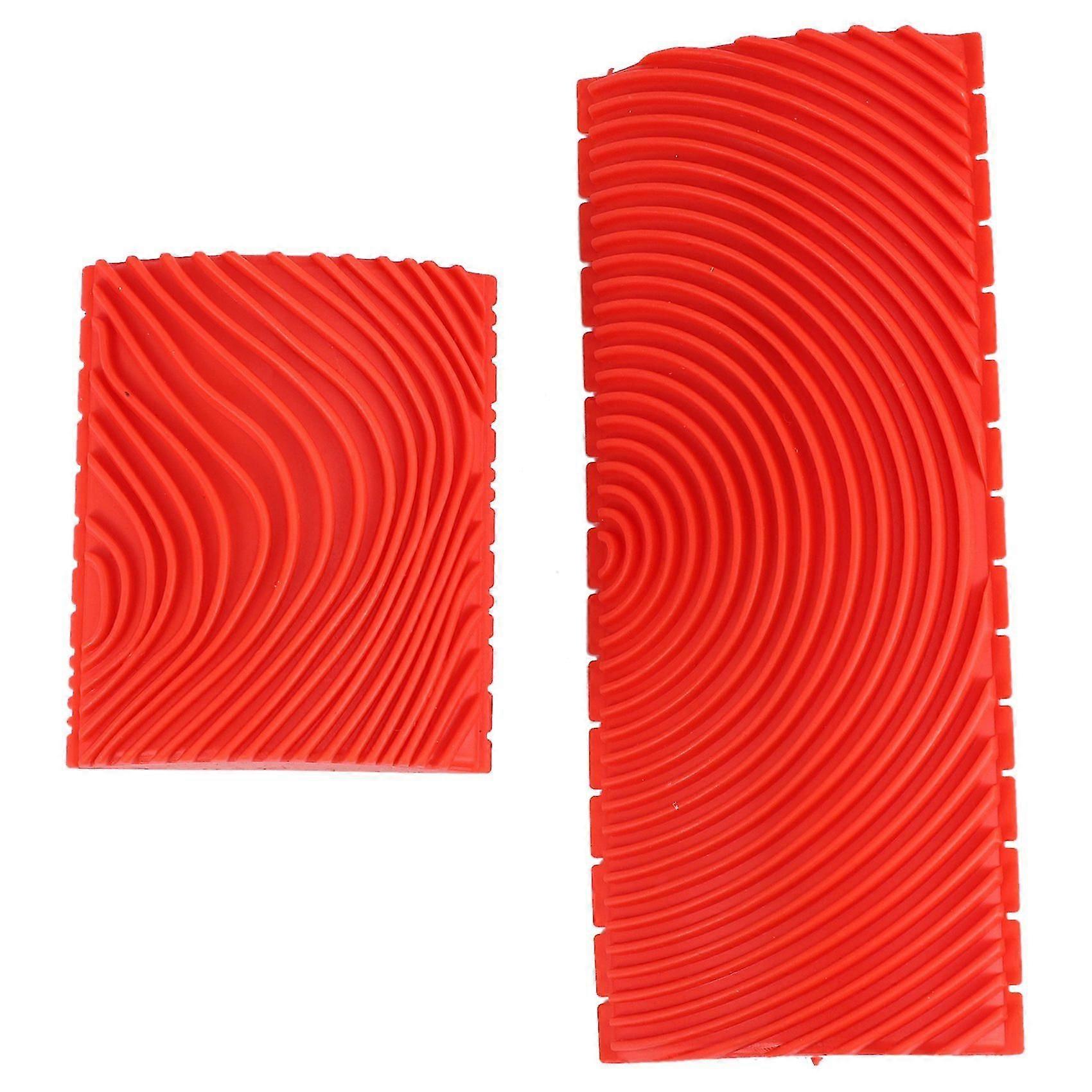 2 件木纹纹橡胶古蓝绘画效果 DIY 墙面装饰工具