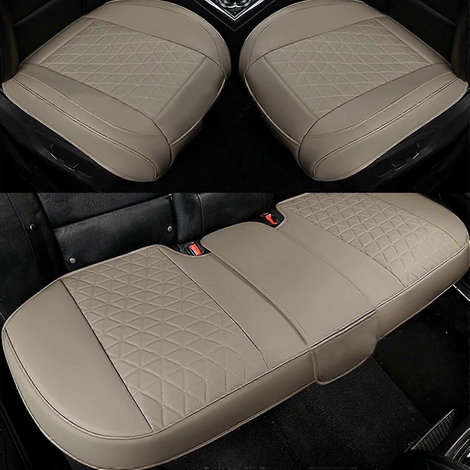 Car Seat Cushion All-inclusive Car Seat Cushion Without Backrest Three-piece Car Seat Cushion 136.9cm, Gray Other 5d Triangle Gray Three-piece Set