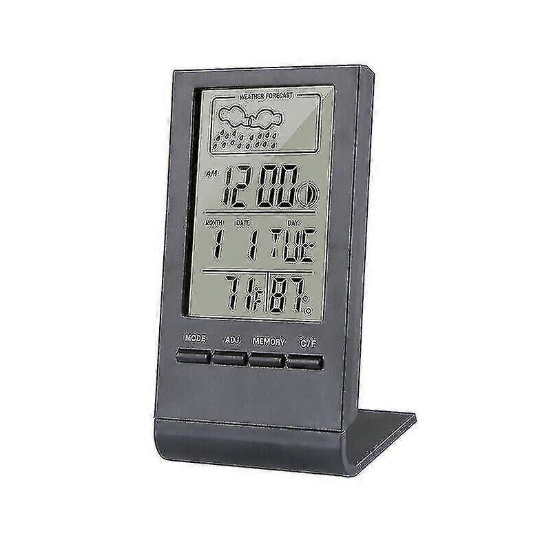 Digital Lcd Thermometer Hygrometer Humidity Meter Temperature Clock Indoor Room