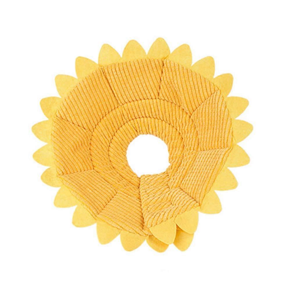 Pet Protective Recovery Collar Adjustable Sunflower Shape Elizabethan Cat Cone Collar