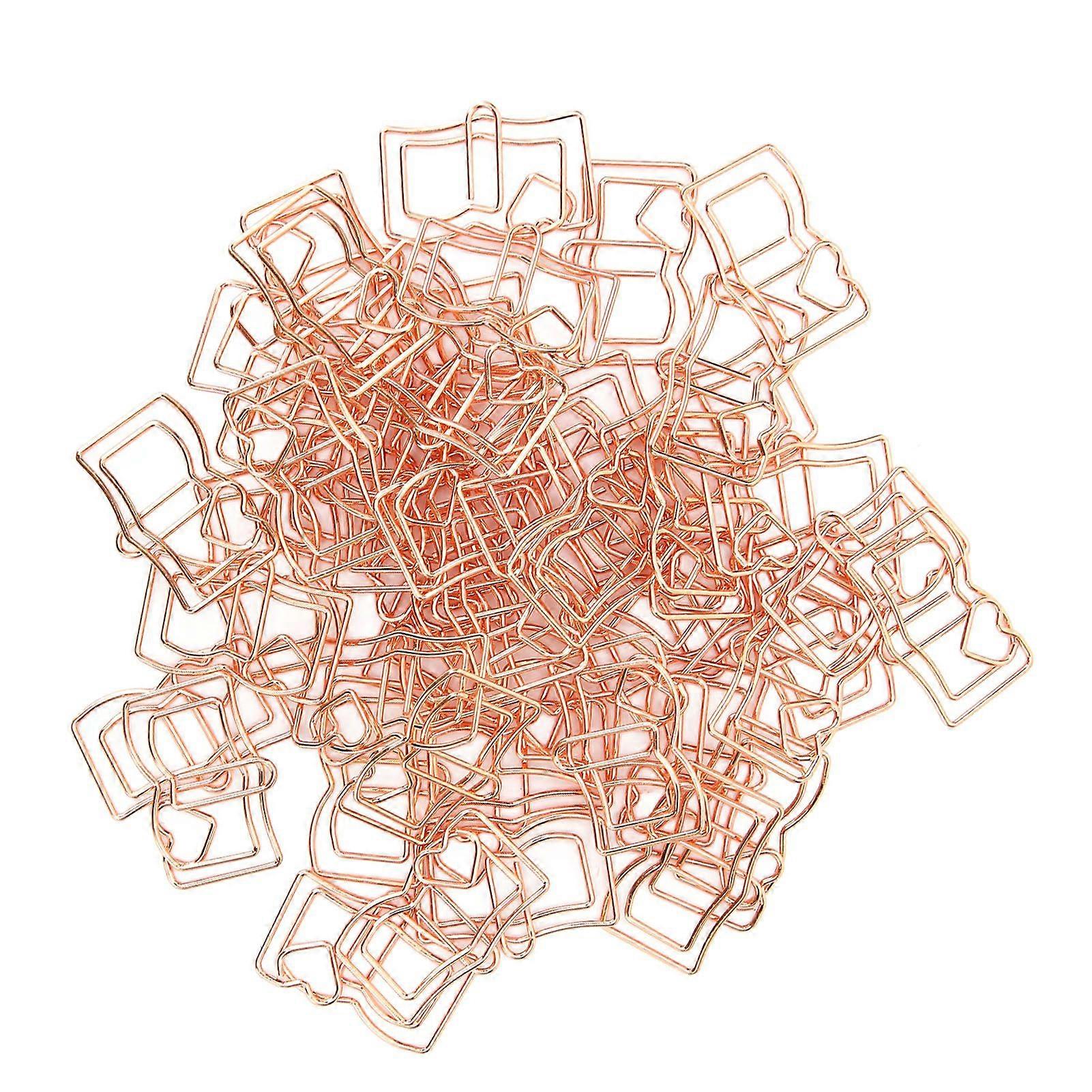 50pcs Paper Clips Durable Electroplating Small Paperclips for Office