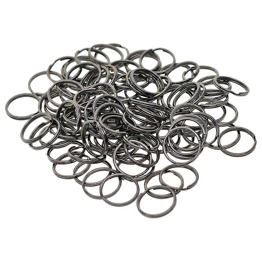 100Pcs Round Steel Keyring Split Jump Rings Metal Hoop Loop Keychain 18mm